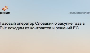 Газовый оператор Словакии о закупке газа в РФ: исходим из контрактов и решений ЕС